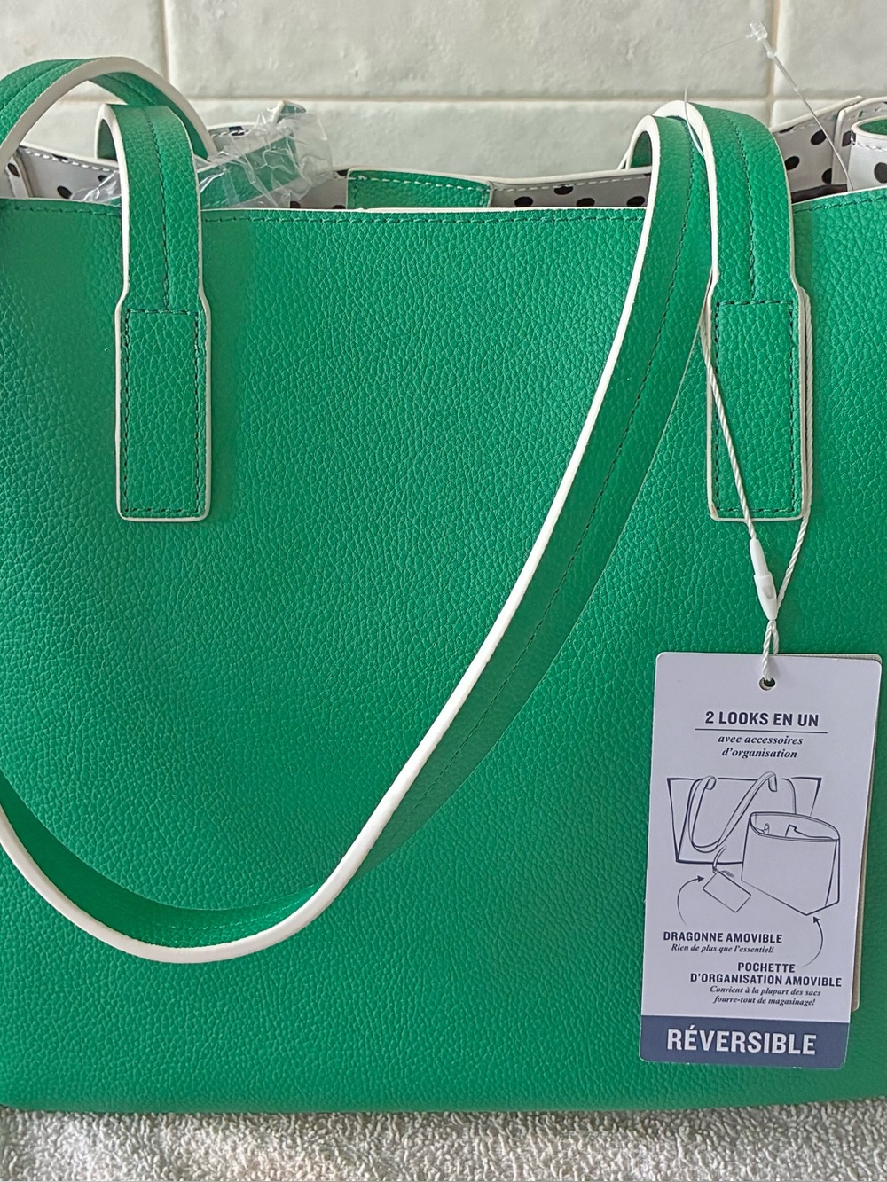 Tommy Bahama Green Tote with White Trim
